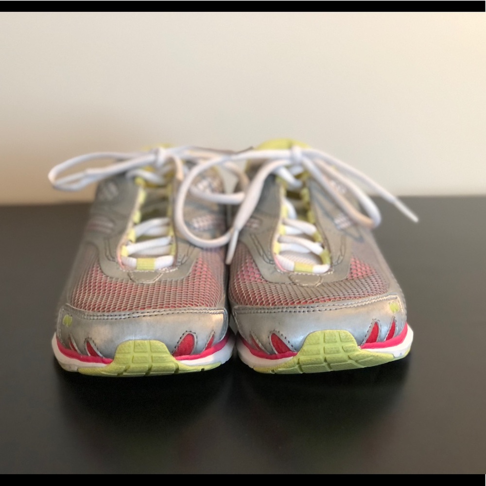 Ryka Women’s Equation Running Shoes, Grey/Green/Pink, Size 7.5 (Like New)
